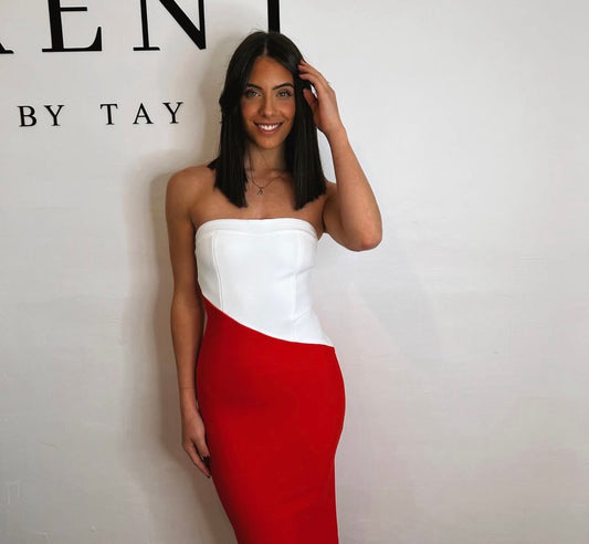 Lucia dress - Red & White