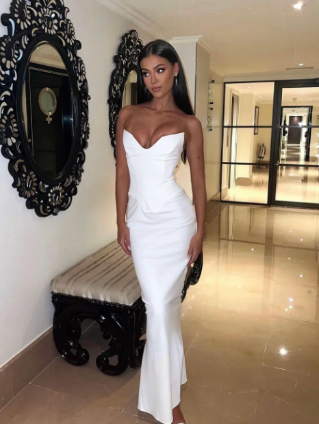 Tamara - Ivory strapless corset dress