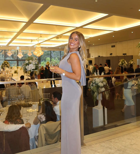 Sueded Stretch Knotted Maxi Dress