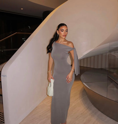 Sueded Stretch Knotted Maxi Dress