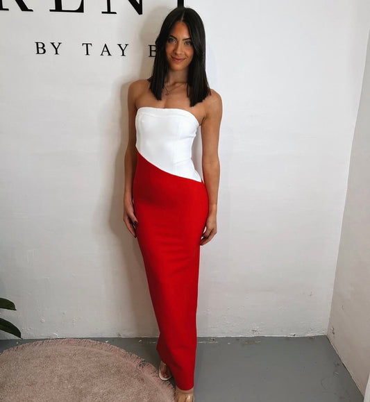 Lucia dress - Red & White
