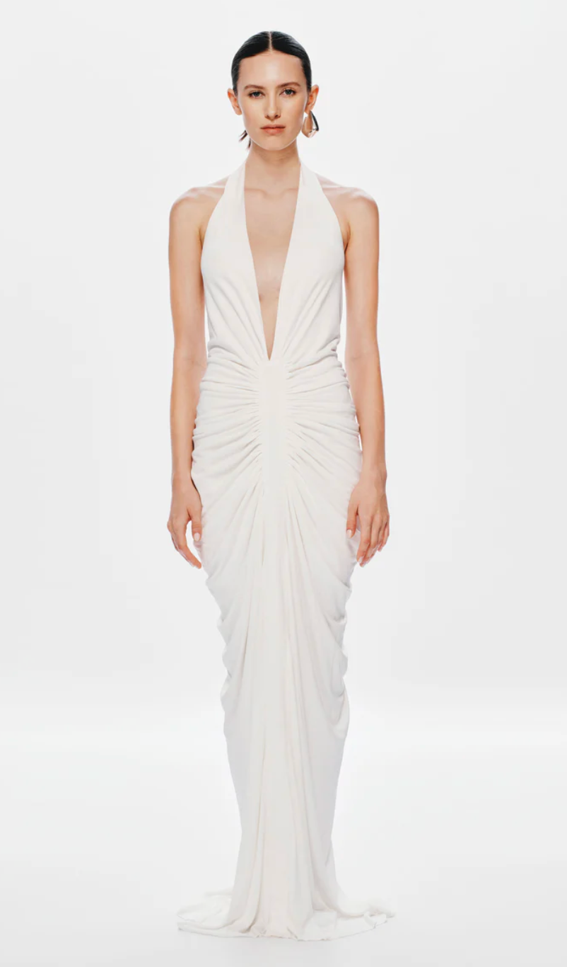 The Venus Gathered Cupro Dress