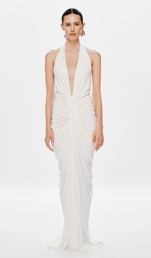The Venus Gathered Cupro Dress