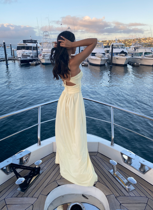Isla Halter Dress - Butter